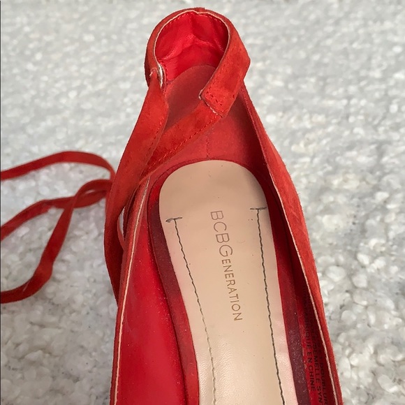 BCBG Red Tie Up Heels - Picture 2 of 5